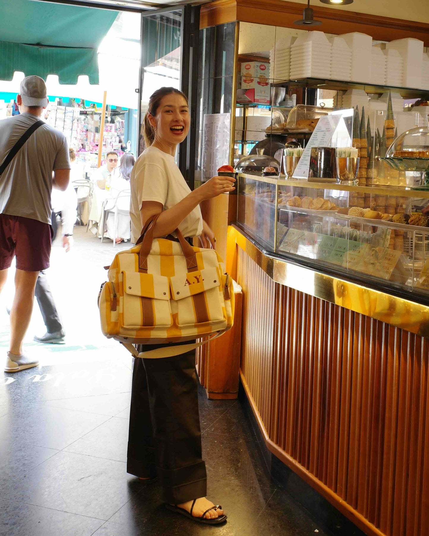Duffel Bag -Lemon stripe-