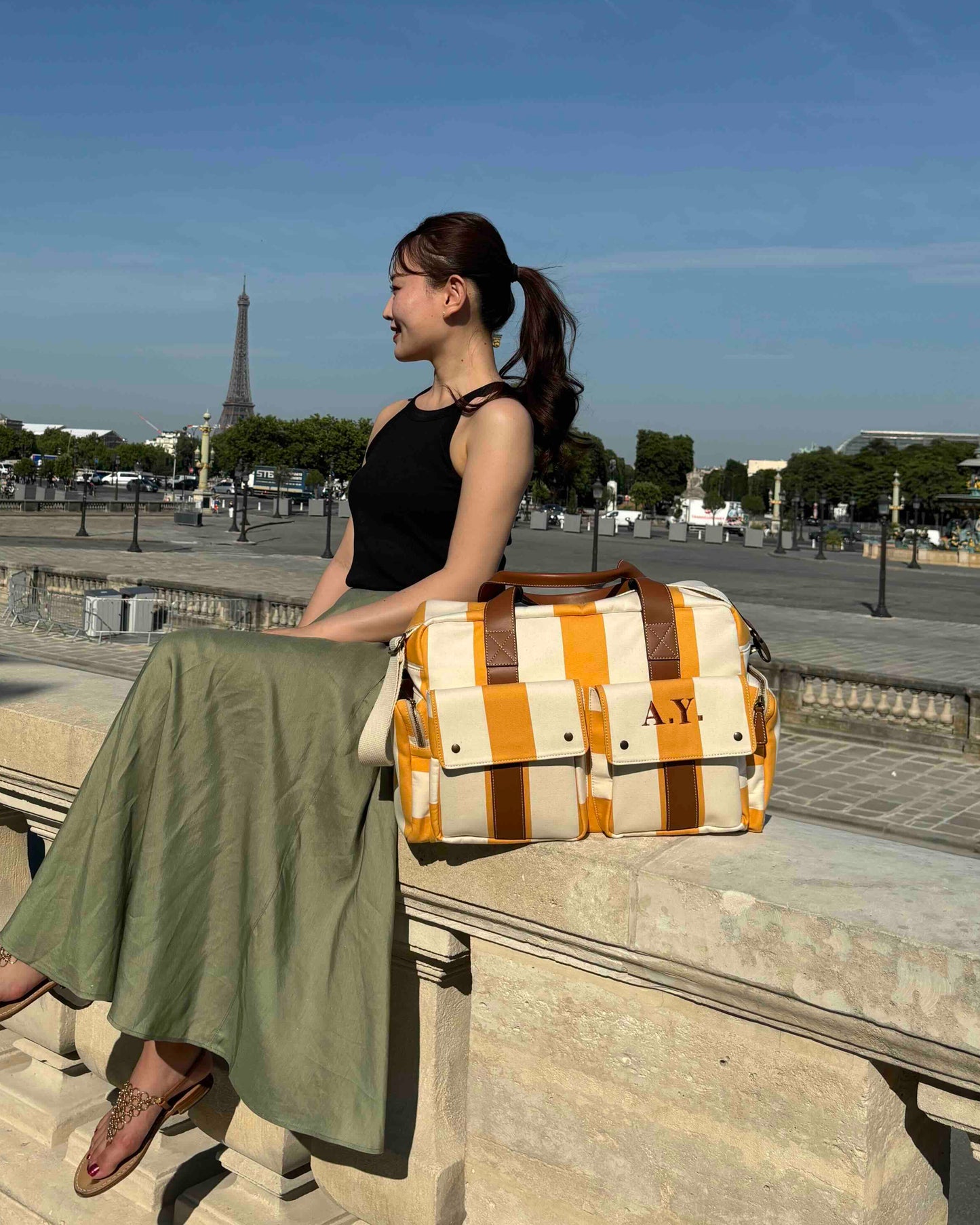 Duffel Bag -Lemon stripe-