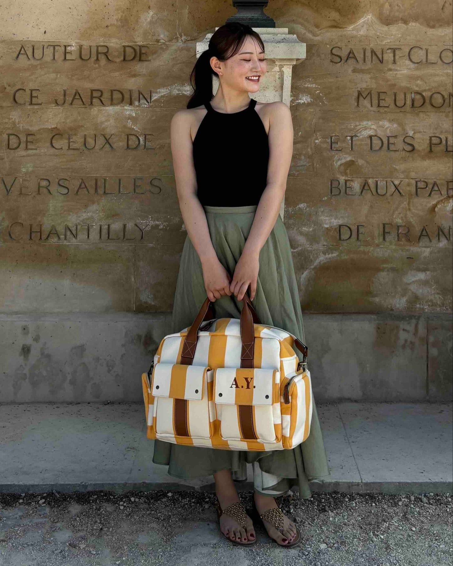 Duffel Bag -Lemon stripe-