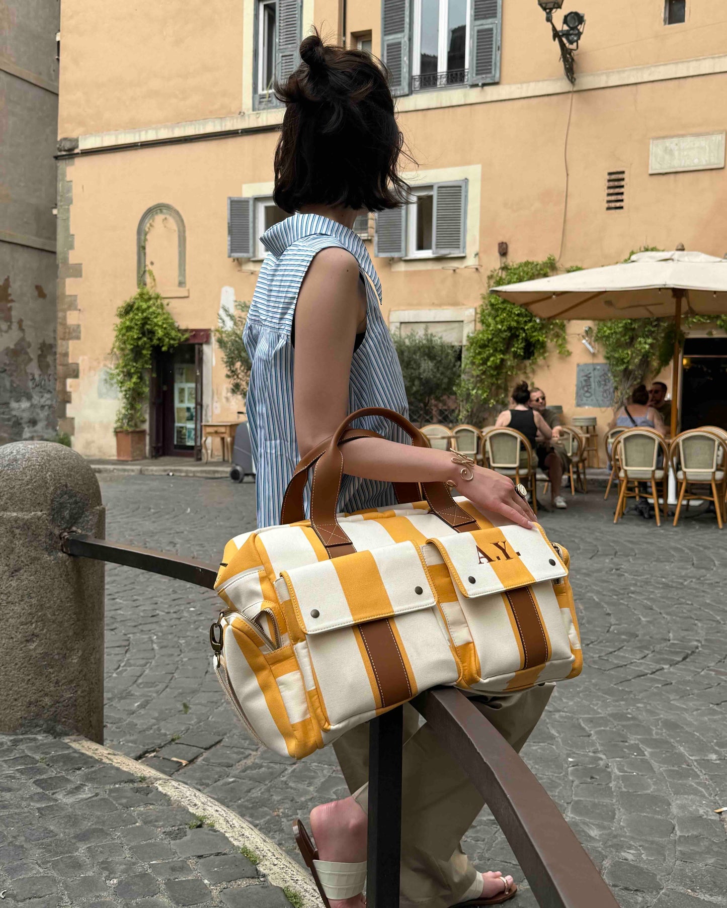 Duffel Bag -Lemon stripe-