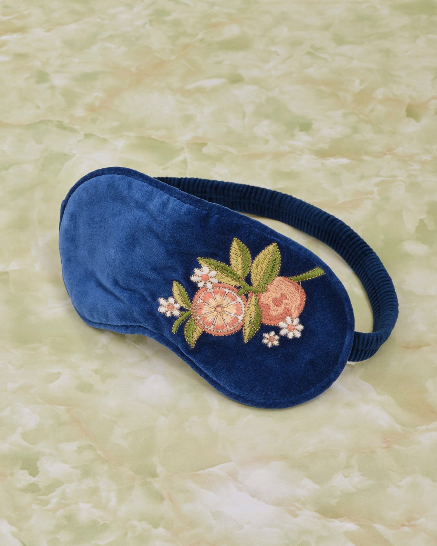 Orange Blossom Cobalt Velvet Eye Mask
