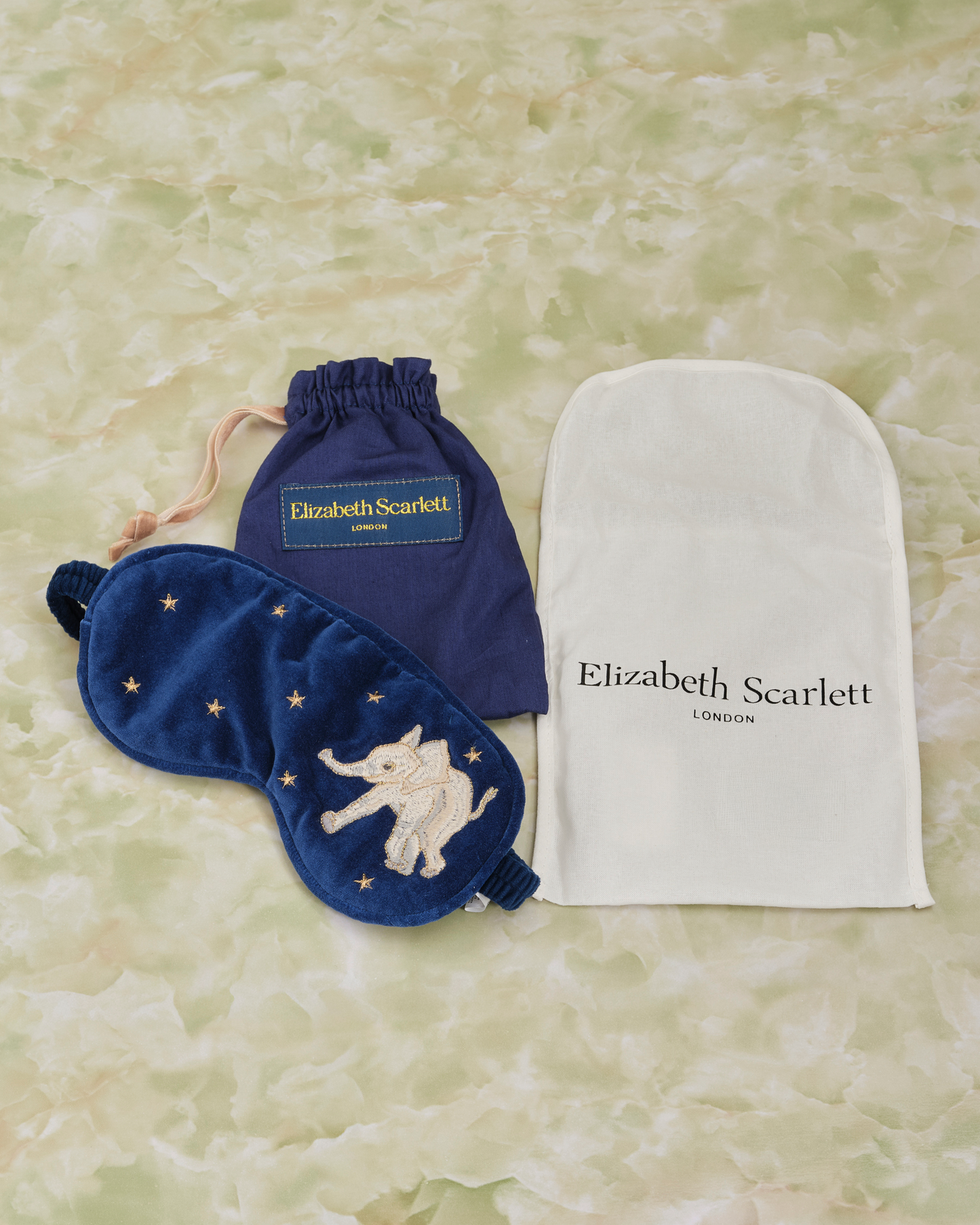 Baby Elephant Conservation Navy Velvet Eye Mask