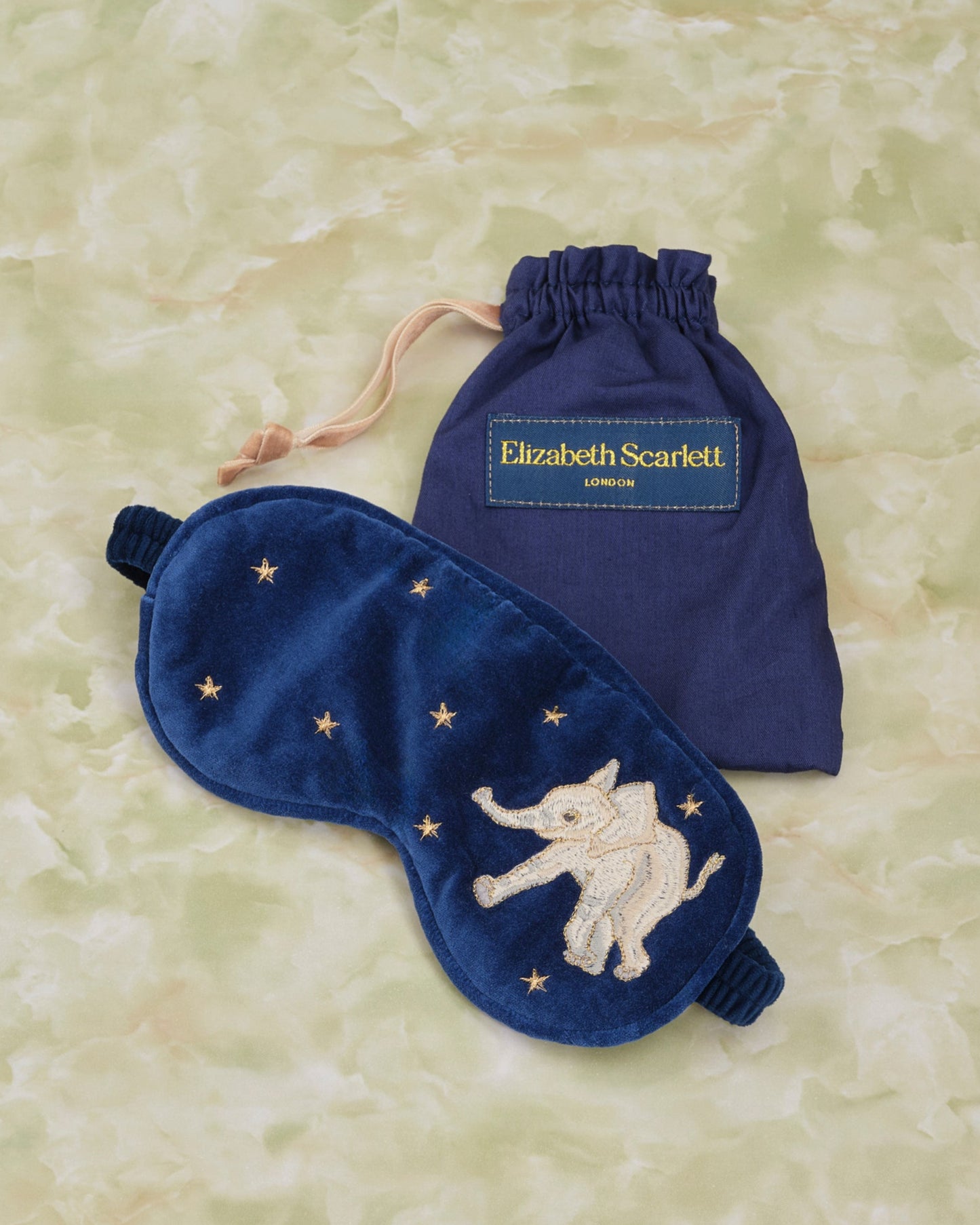 Baby Elephant Conservation Navy Velvet Eye Mask