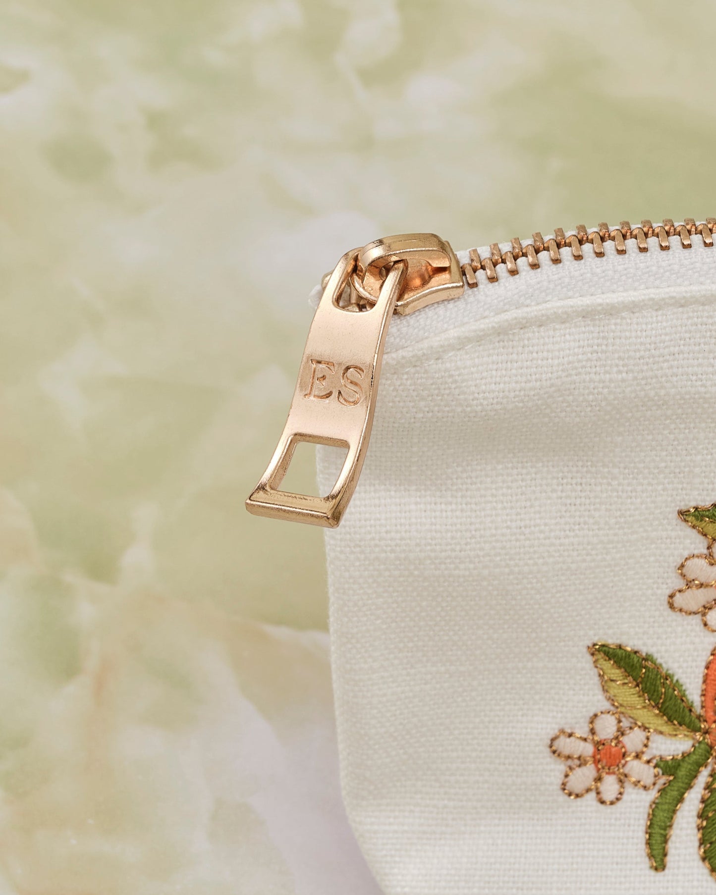 Oranges Blossom White Cotton Coin Purse