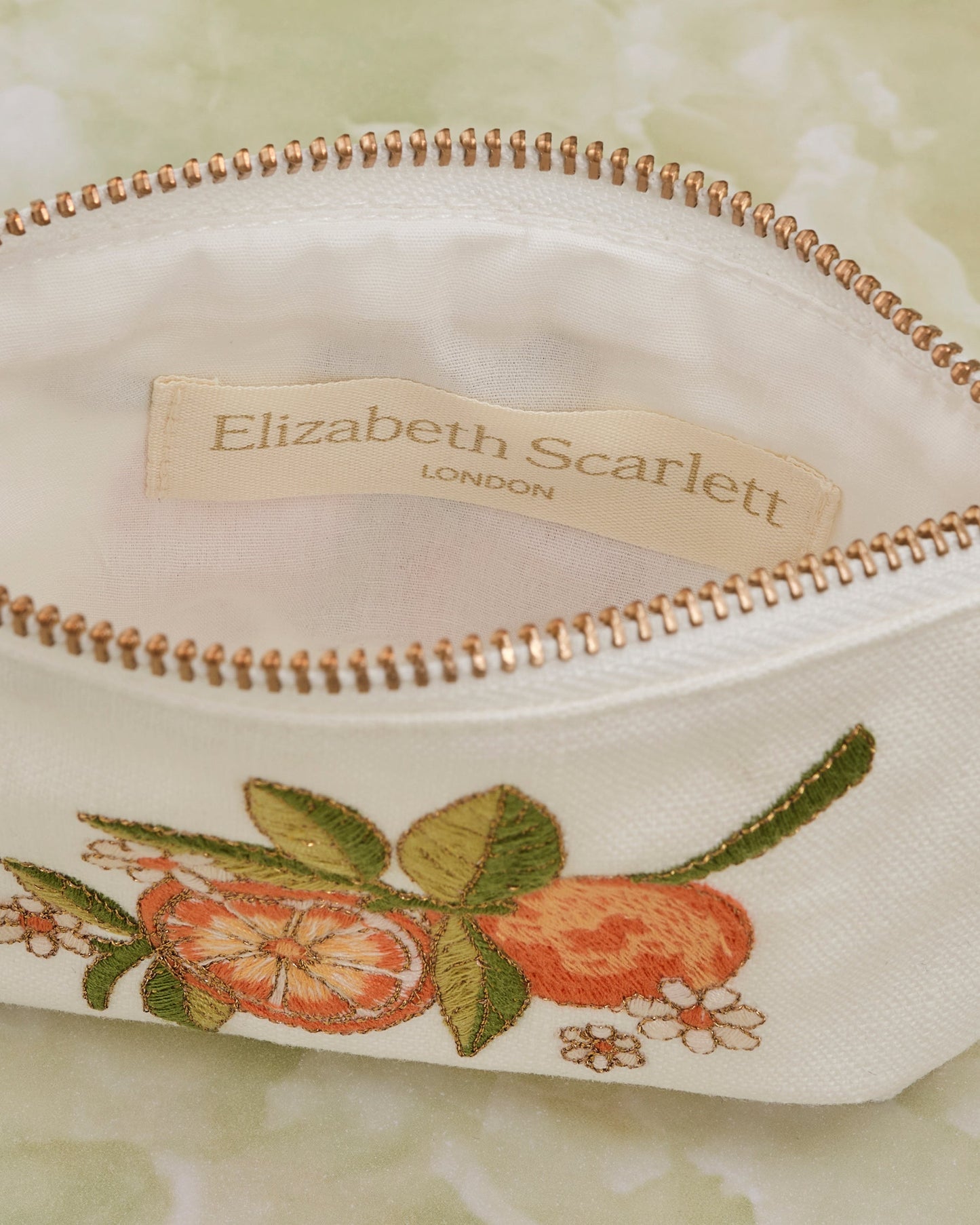 Oranges Blossom White Cotton Coin Purse