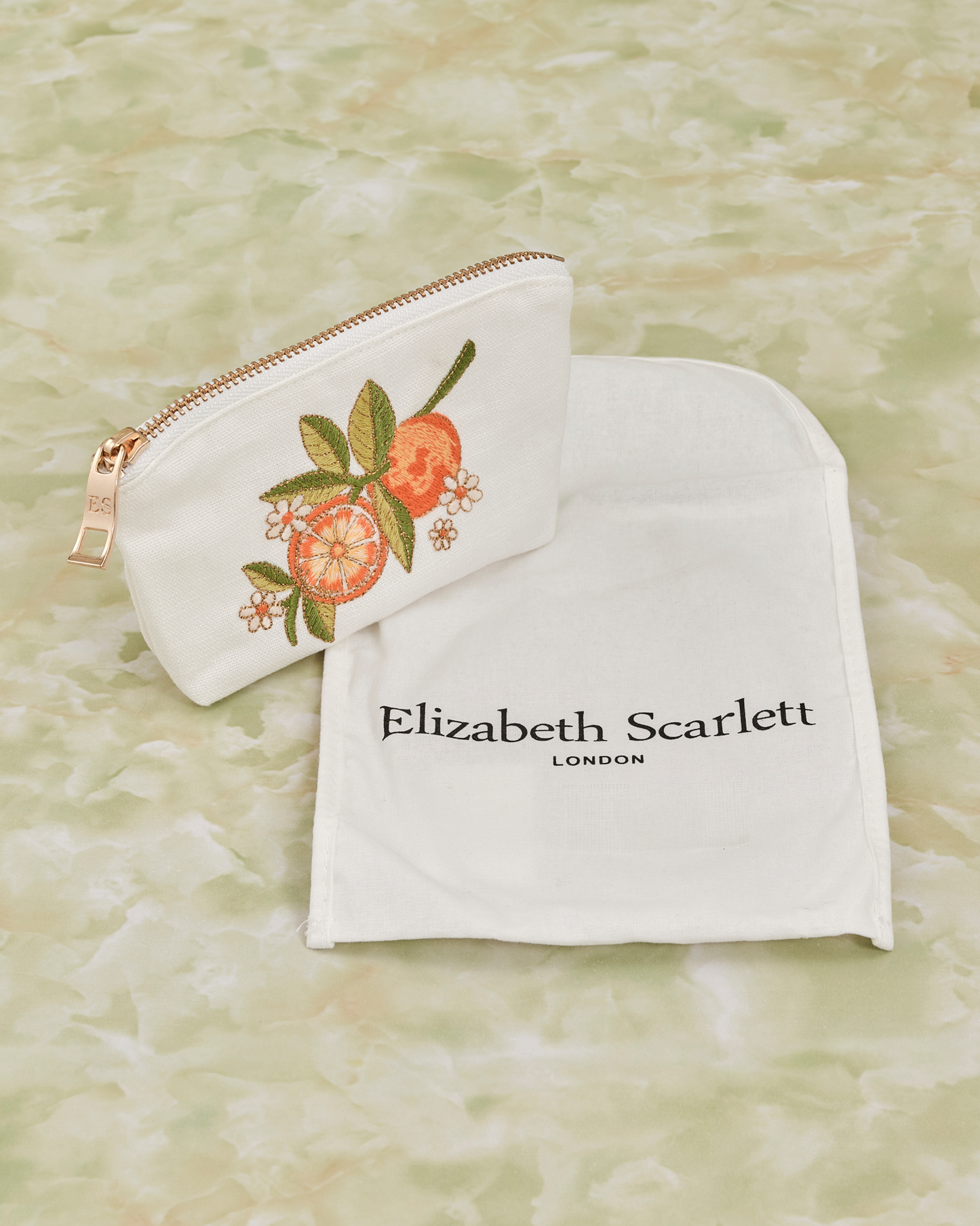Oranges Blossom White Cotton Coin Purse