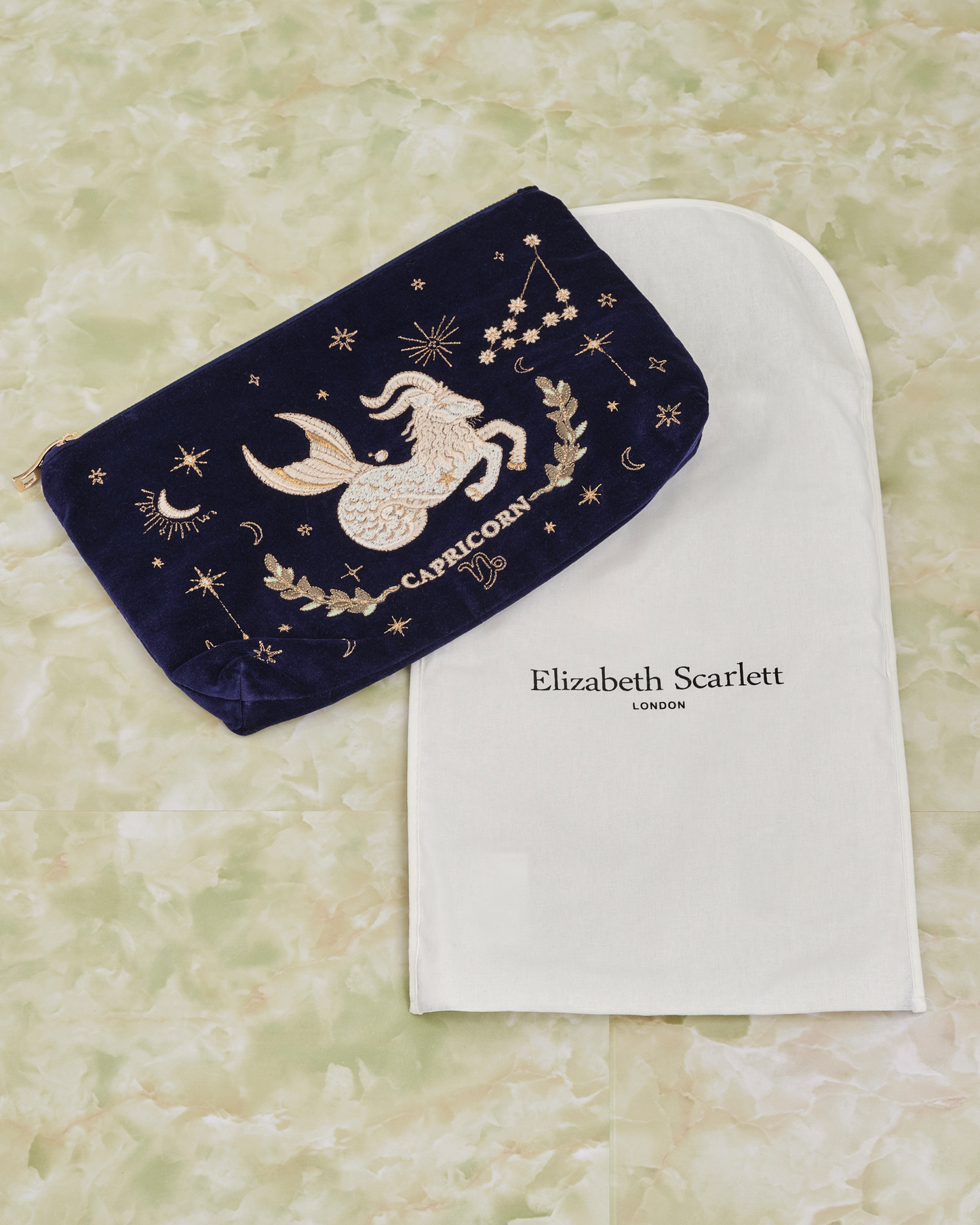 Capricorn Navy Velvet Everyday Pouch