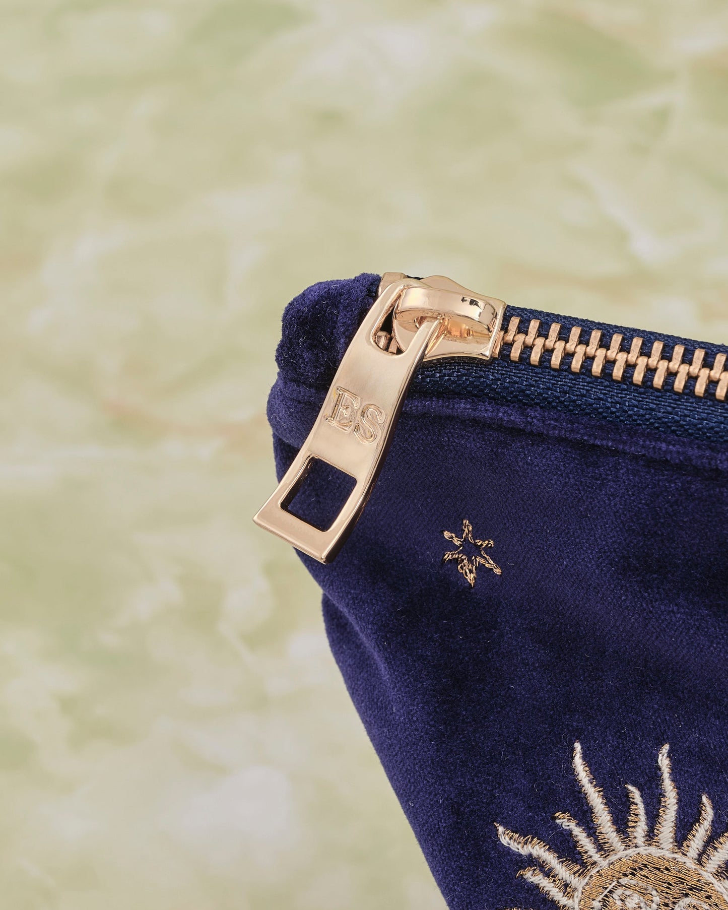 Leo Navy Velvet Everyday Pouch