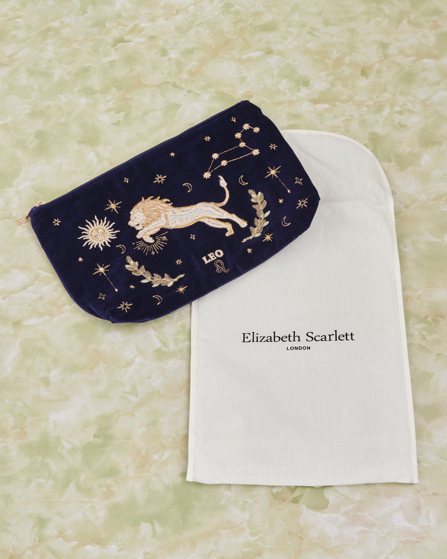 Leo Navy Velvet Everyday Pouch