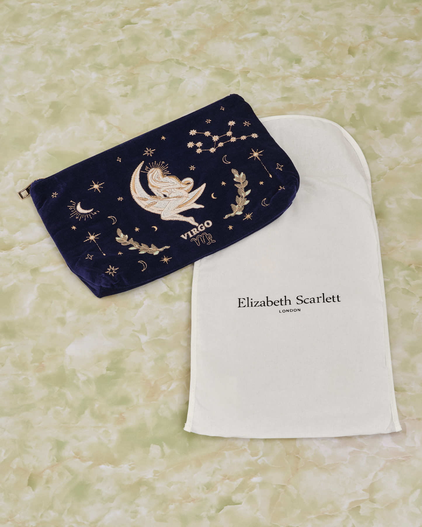 Virgo Navy Velvet Everyday Pouch