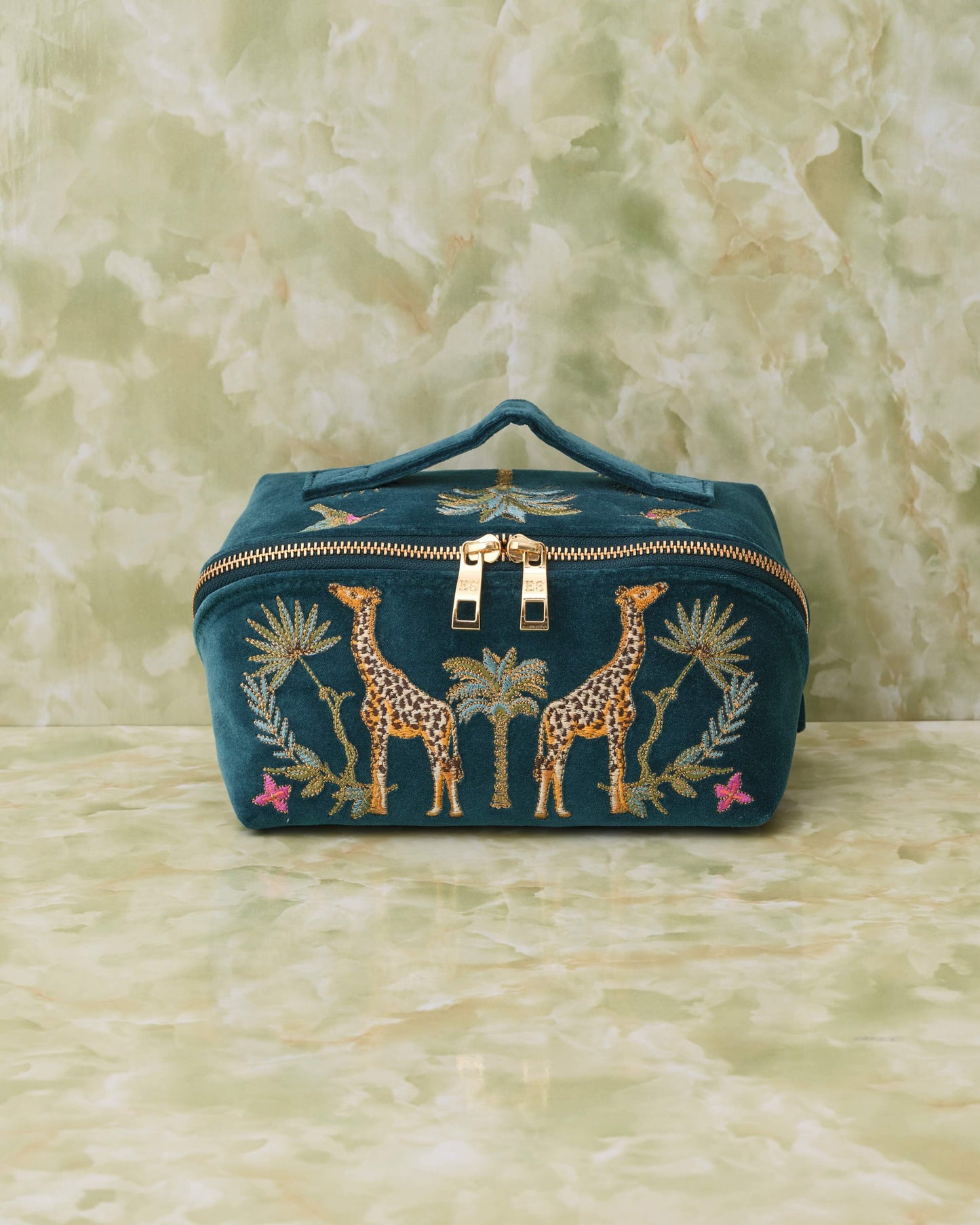 Rich Blue Makeup Bag -Giraffe-