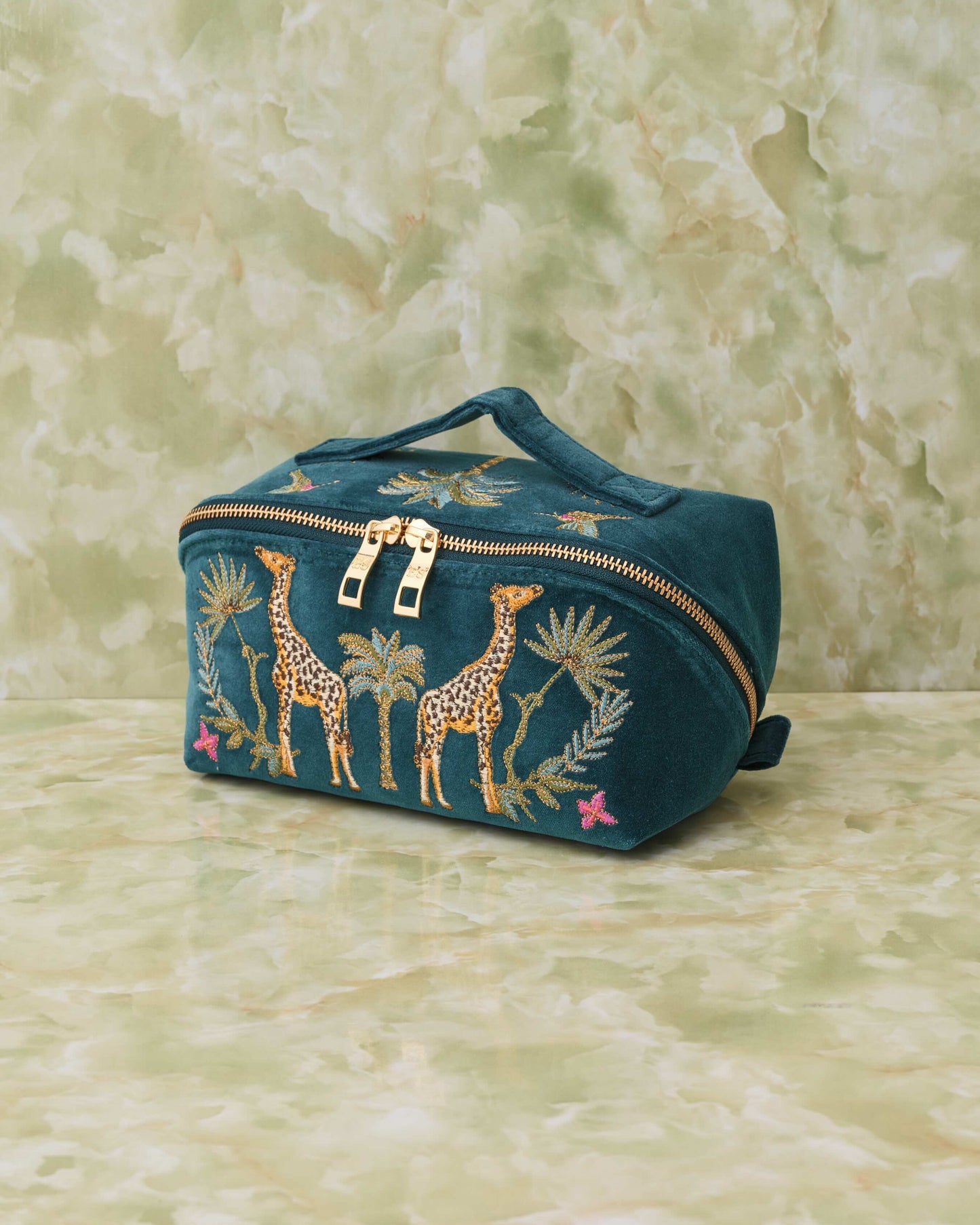 Rich Blue Makeup Bag -Giraffe-