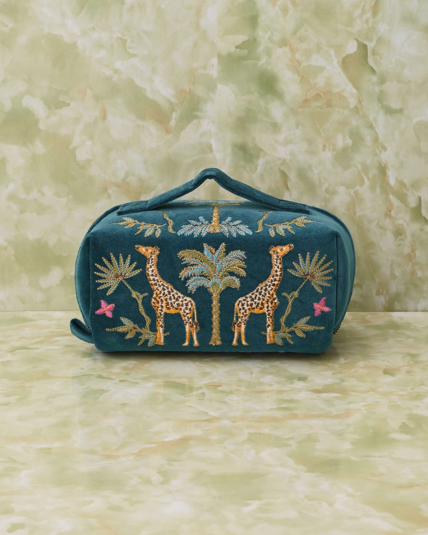 Rich Blue Makeup Bag -Giraffe-