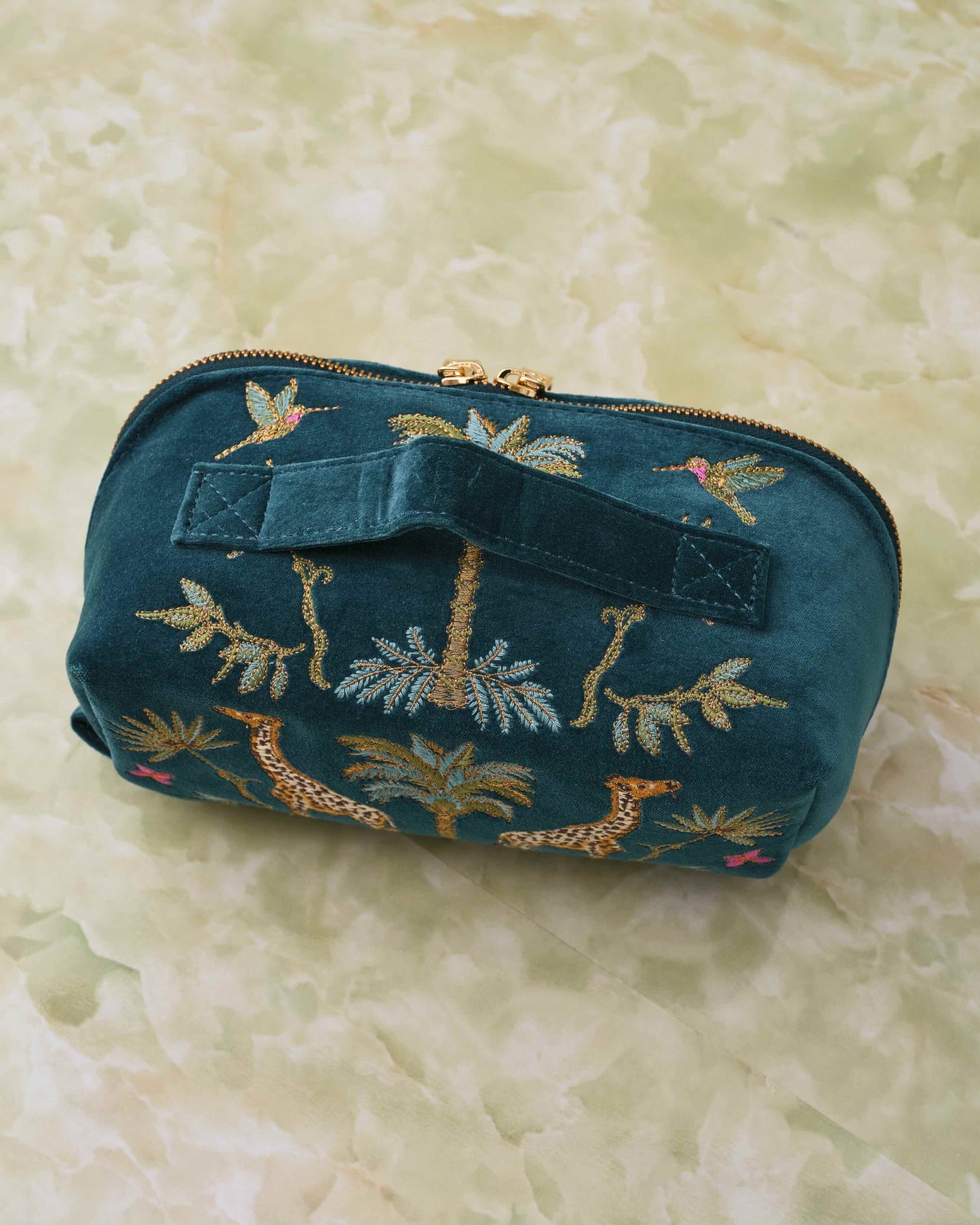 Rich Blue Makeup Bag -Giraffe-
