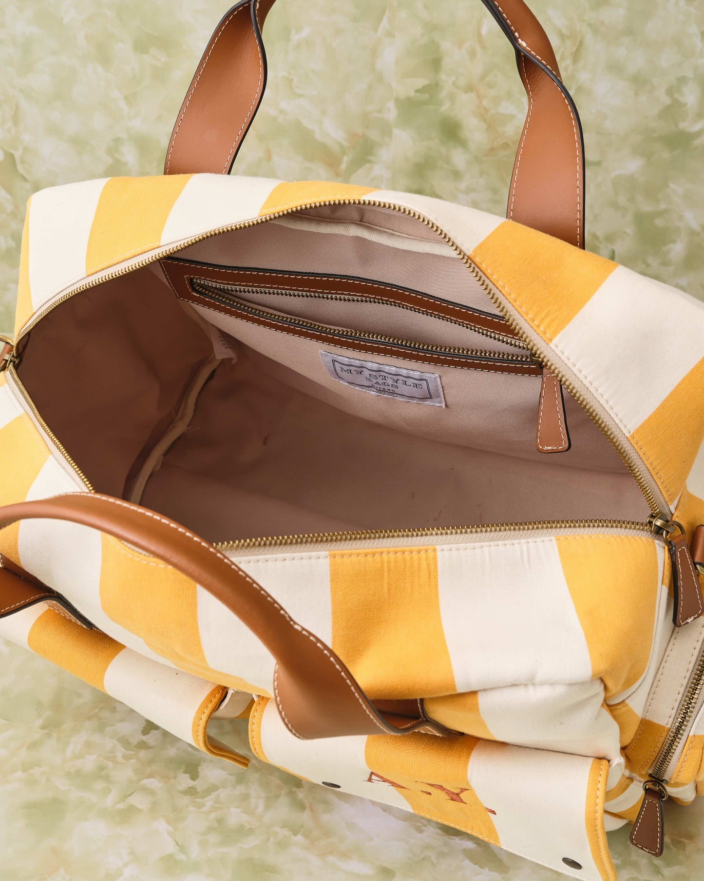 Duffel Bag -Lemon stripe-