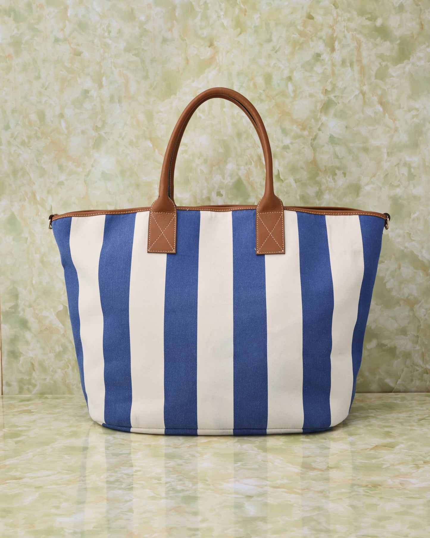 Hand Bag -Cobalt stripe-