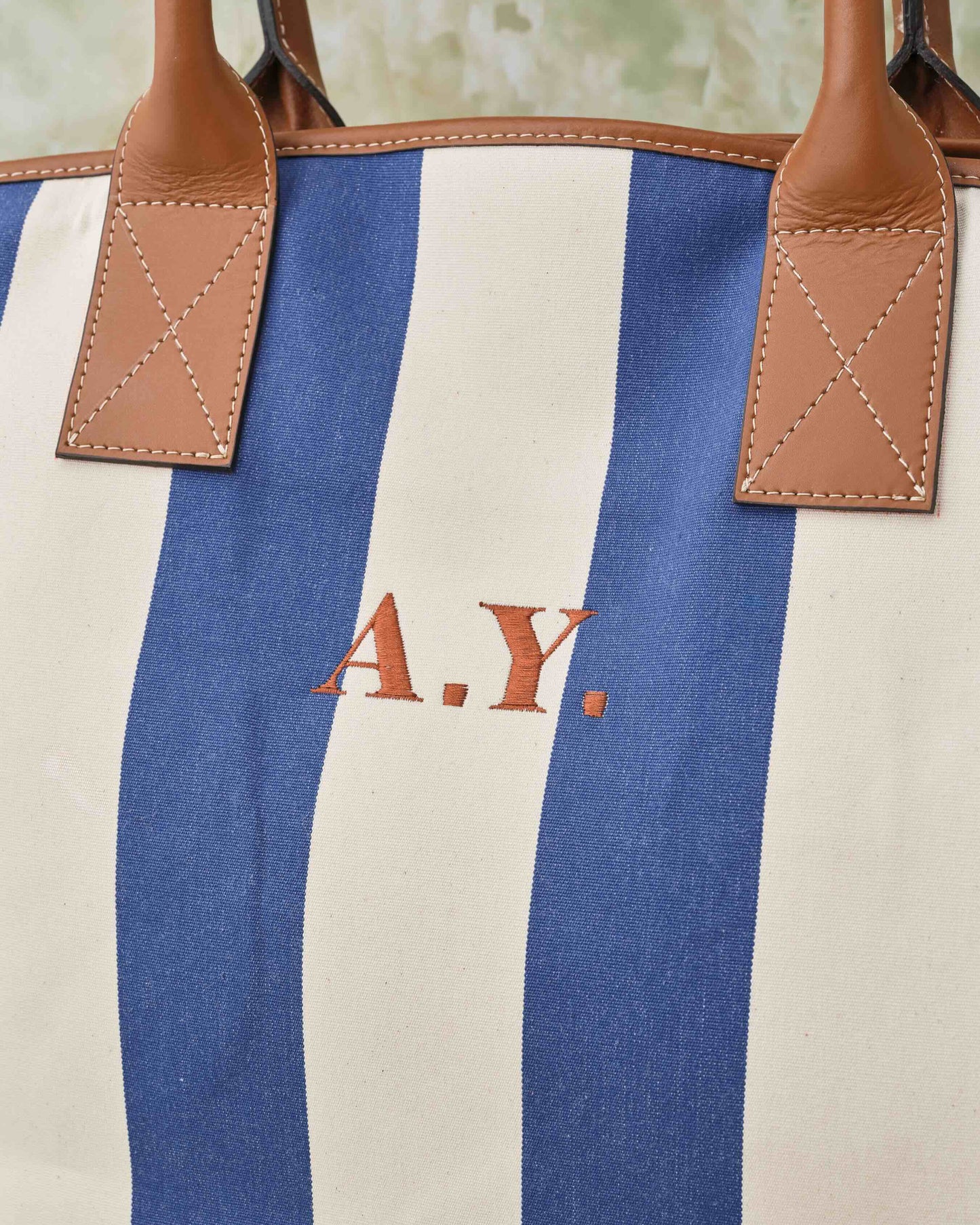 Hand Bag -Cobalt stripe-