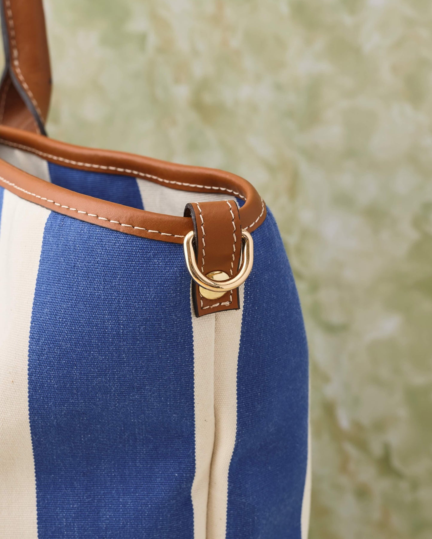 Hand Bag -Cobalt stripe-