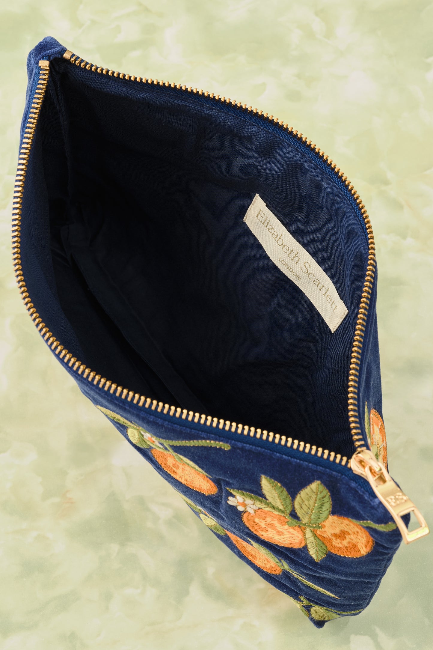 Orange Cobalt Velvet Everyday Pouch