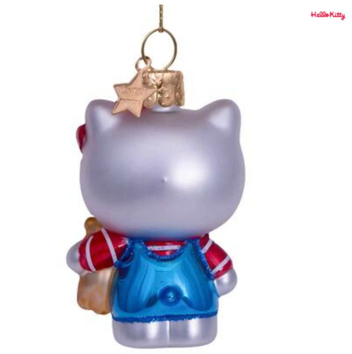 Ornament glass Hello Kitty blue w/bear