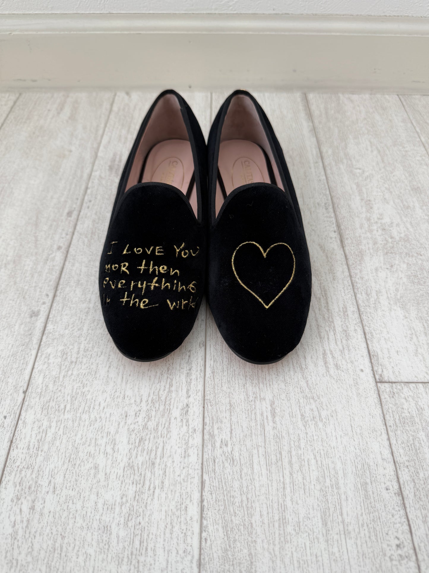LOAFERS BLACK VELVET, CALITAS HANDWRITING  (Sample Sale)