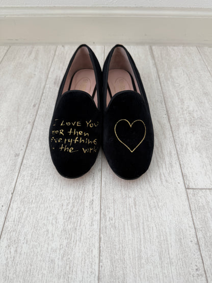 LOAFERS BLACK VELVET, CALITAS HANDWRITING  (Sample Sale)