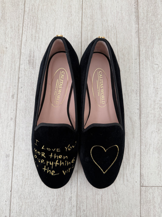 LOAFERS BLACK VELVET, CALITAS HANDWRITING  (Sample Sale)