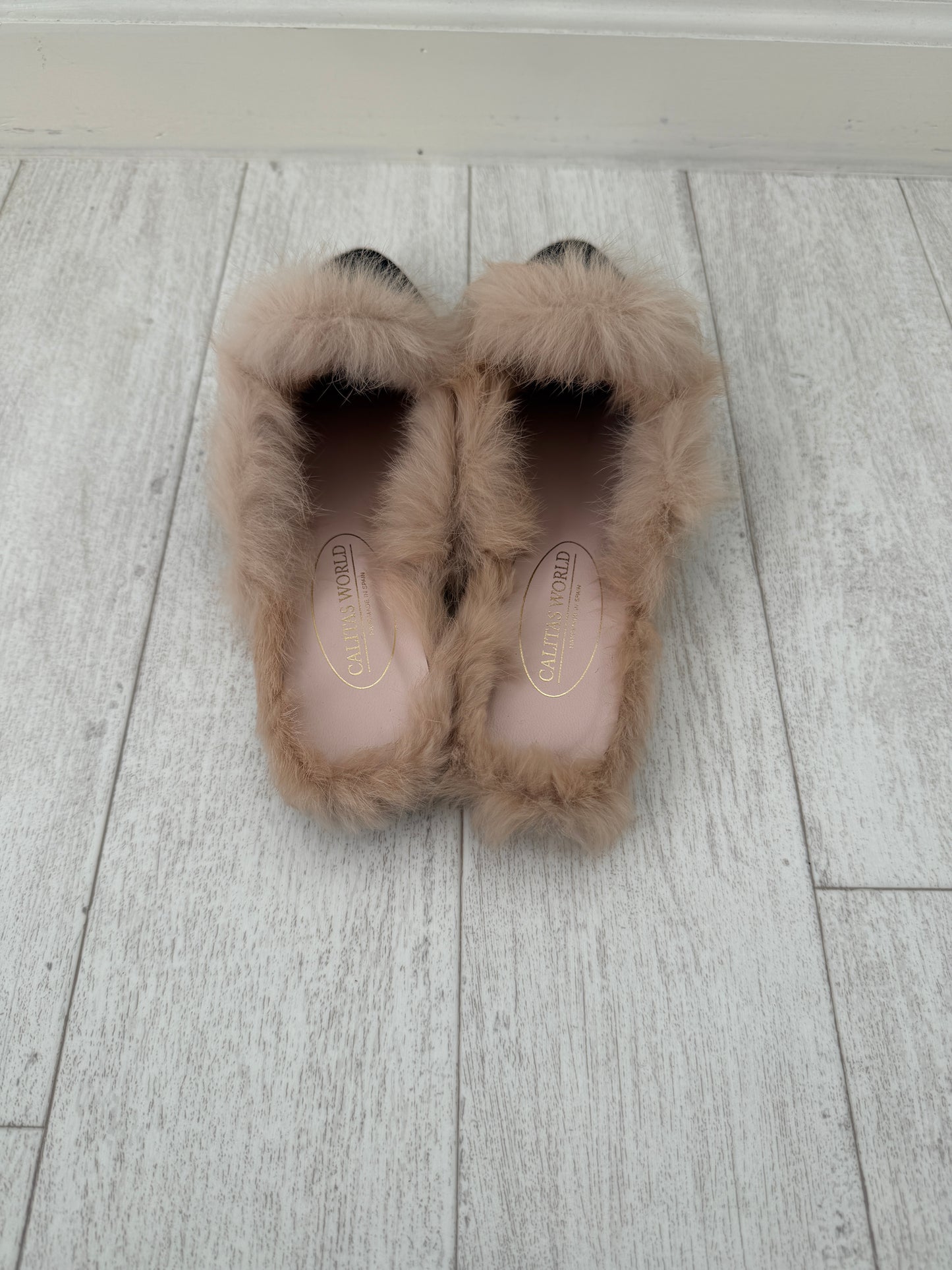 MULES FUR BLACK VELVET, GOLDEN NAME AND SURNAME (Sample Sale)
