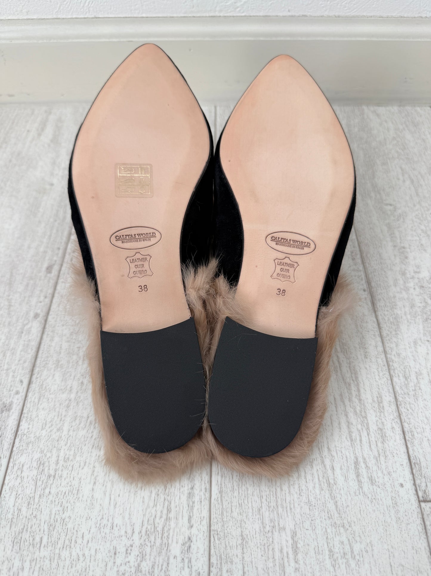 MULES FUR BLACK VELVET, GOLDEN NAME AND SURNAME (Sample Sale)