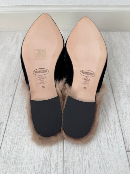 MULES FUR BLACK VELVET, GOLDEN NAME AND SURNAME (Sample Sale)
