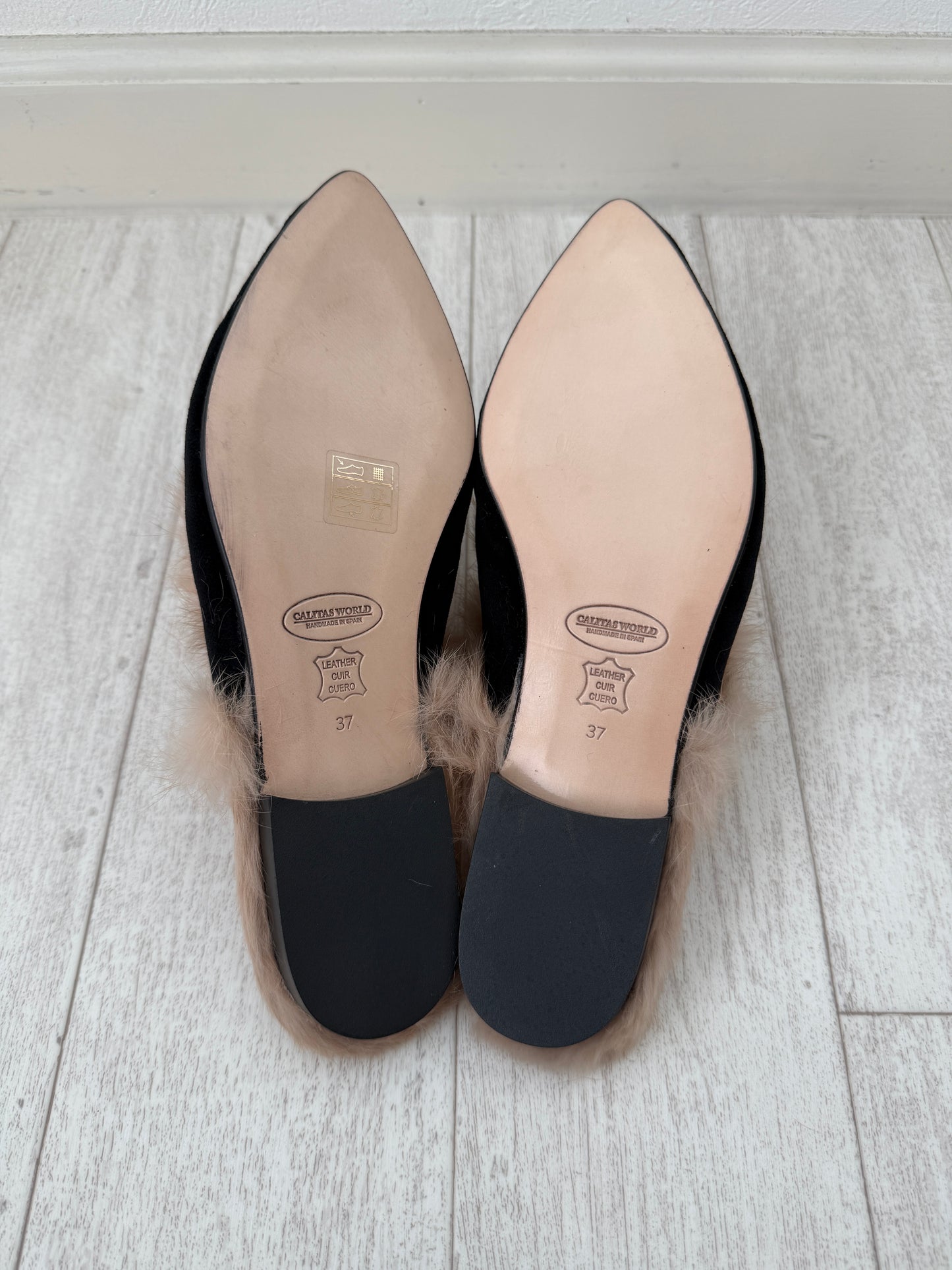 MULES FUR BLACK VELVET, GOLDEN NAME AND SURNAME (Sample Sale)