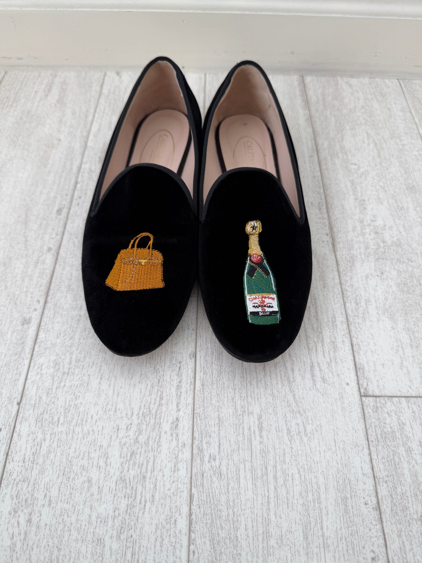 LOAFERS BLACK VELVET, BIRKIN AND CHAMPAGNE(Sample Sale)