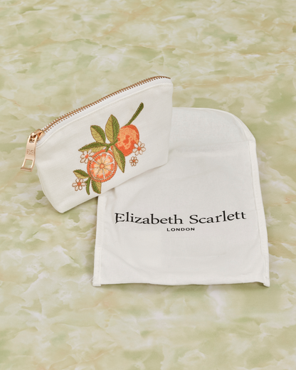 Oranges Blossom White Cotton Coin Purse