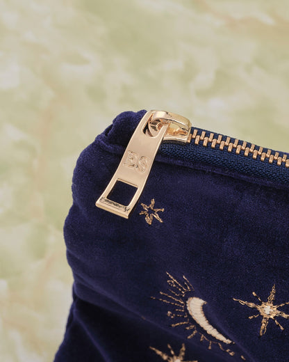 Capricorn Navy Velvet Everyday Pouch