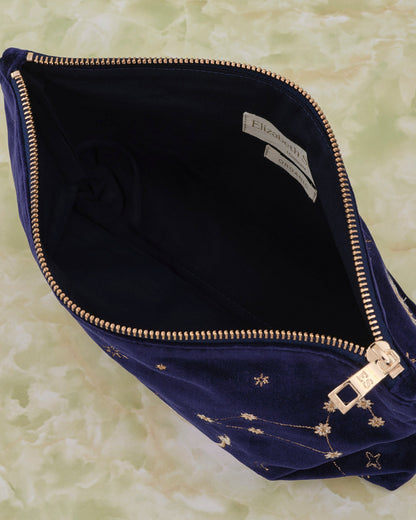 Leo Navy Velvet Everyday Pouch