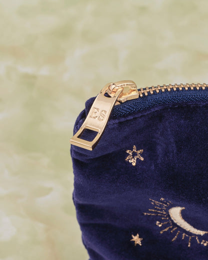 Virgo Navy Velvet Everyday Pouch