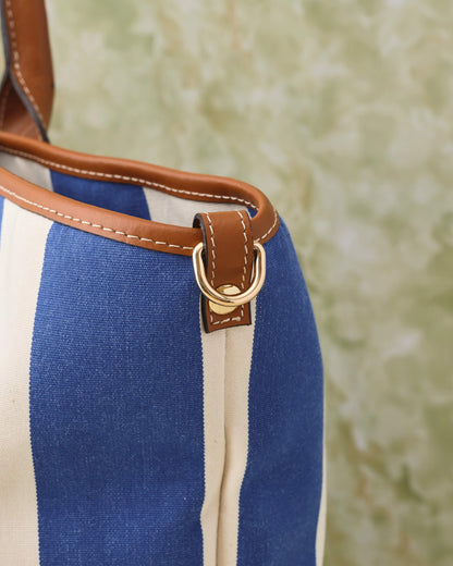 Hand Bag -Cobalt stripe-